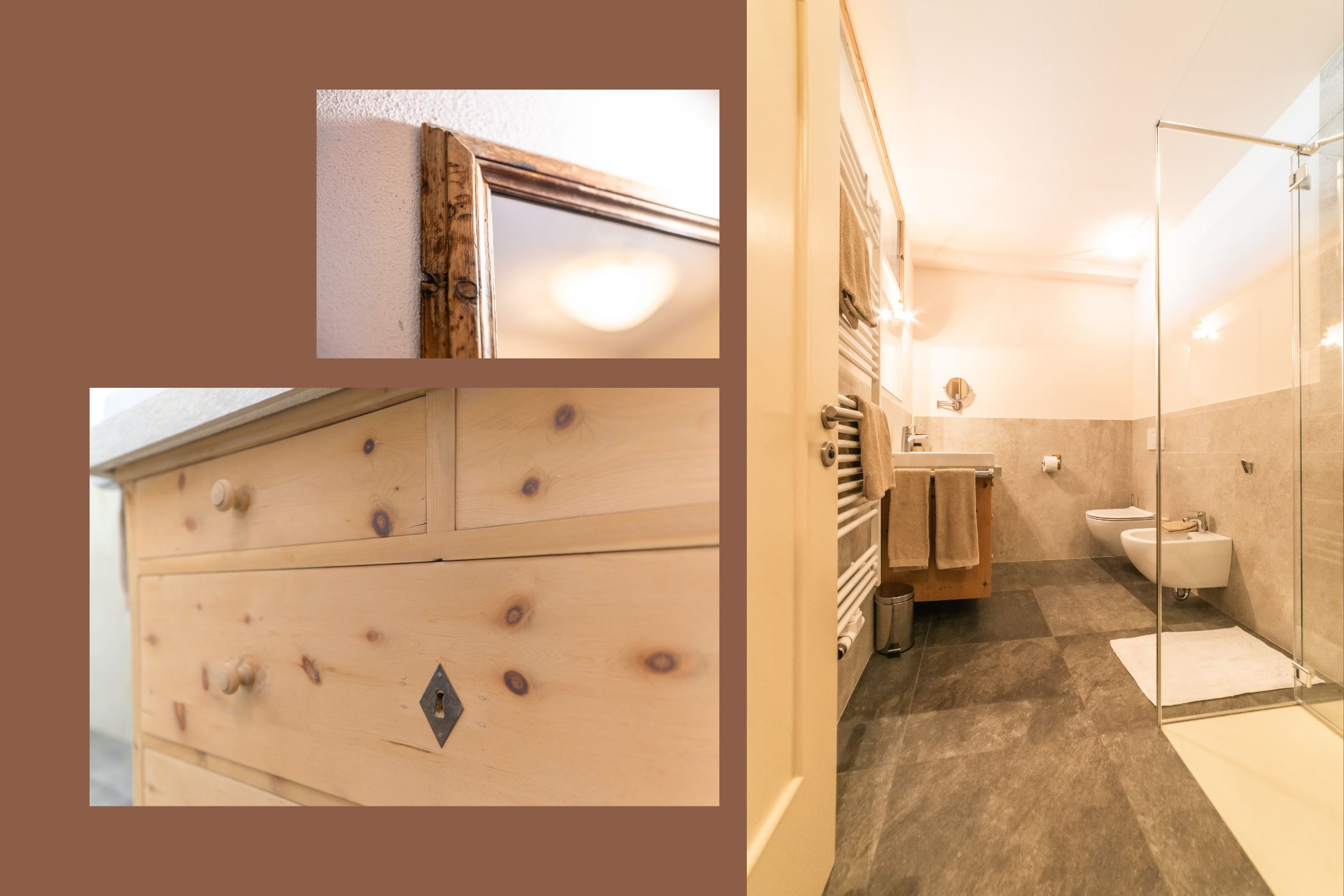 Badezimmer mit alter Bauernkomode
